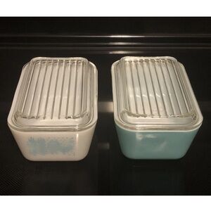 PYREX Turquoise Aqua Robin's Egg & Amish Buttermilk 502